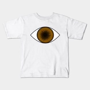 Eyeball Round Brown Kids T-Shirt